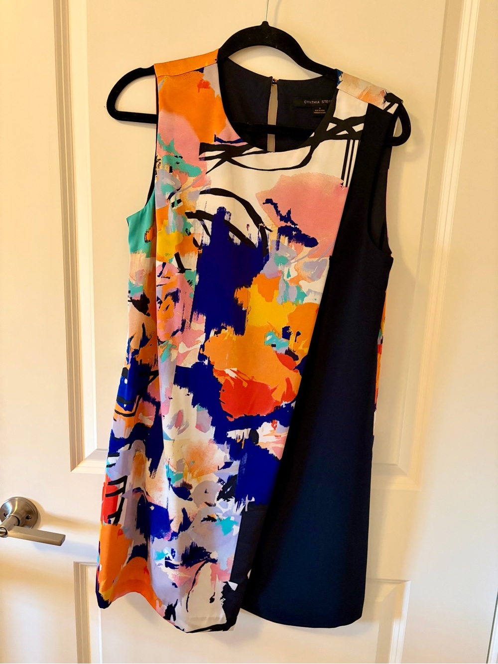Cynthia Steffe Colorblock Abstract Print Mini Dress